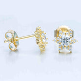 GL Hiphop Jewelry  925 Sterling Silver VVS Round Cut Moissanite Stud Star Shape Earring